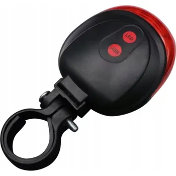 Cyklosvítilna ZADNÍ SVĚTLO NA KOLO LED + LASER, S DRŽÁKEM, NAPÁJENÍ 2 x AAA