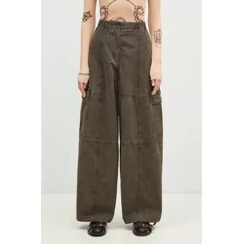 Pánské kalhoty Bavlněné kalhoty Kenzo Dyed Canvas Cargo Pants, 36, hnědá, 98X