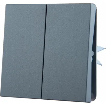 vypínač DVOJITÝ SCHODIŠŤOVÝ ZAPUŠTĚNÝ SPÍNAČ GRAFIT BEZ RÁMEČKU