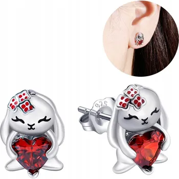 Náušnice Stříbrné Náušnice Mennica Bydgoska Ag 925 se zirkony, králíčci – puzetky