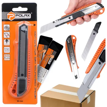 Pracovní nůž Nůž NA TAPETY 18 mm Řezač Tapetářský S Blokací + 21x Odlamovací Čepele