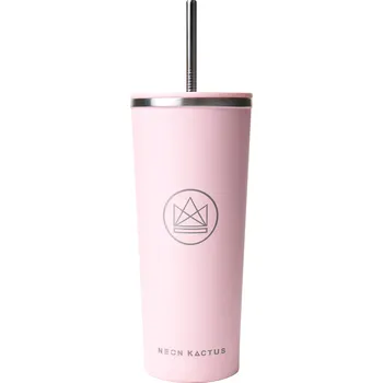 Termohrnek Designový nerez pohár, 710ml, Neon Kactus, růžový