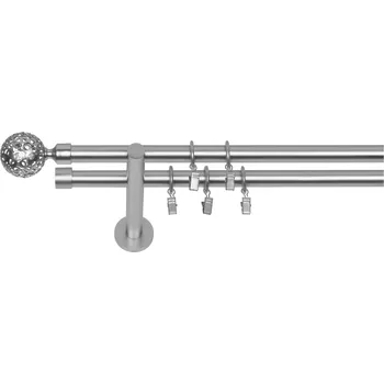 Dekodum Dvouřadá moderní garnýž Azur 19 mm matný chrom 220 cm