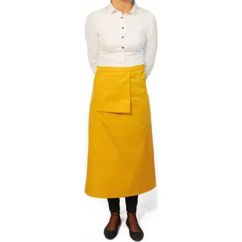 Kuchyňská zástěra Dlouhá číšnická zástěra žluté barvy