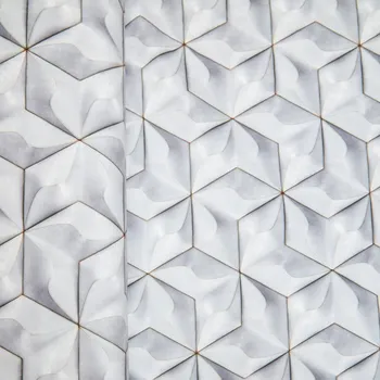 Tegatex Látka závěsovina metráž - Hvězdná mozaika šedá 1.399999976158142 m