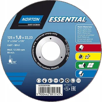 Řezný kotouč Řezací kotouč NORTON ESSENTIAL 125x1,0