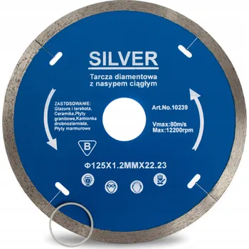 Řezný kotouč Diamantový kotouč SilverTools S10239 125 x 1,2 x 22,23 mm