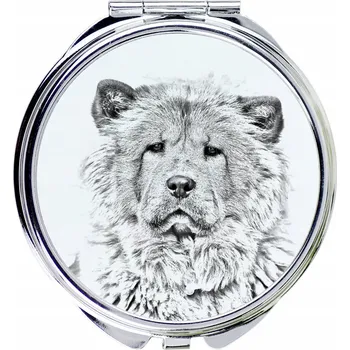 Kosmetické zrcátko Čau čau - kapesní zrcátko s motivem psa, personalizované zrcátko do kabelky