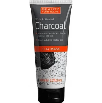 Pleťová maska Beauty Formulas Charcoal Clay Mask Čisticí jílová maska s aktivním uhlím 100 ml