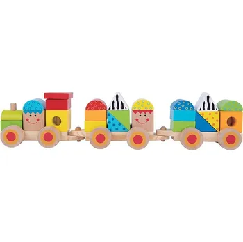 Dřevěná hračka BABU - Skládačka vlak