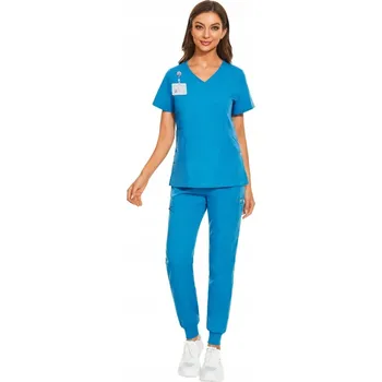 DÁMSKÝ ZDRAVOTNICKÝ KOMPLET SCRUB UNIFORM, MODEL CURE, BARVA MODRÁ (BLUE), VELIKOST XS