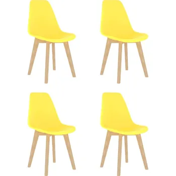 Jídelní židle vidaXL Jídelní židle 4 ks žluté plast