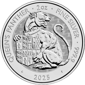 Stříbrná Mince 2 Oz The Royal Tudor Beasts Královnin Panther 2025