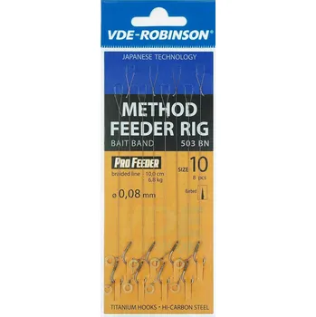 Rybářský háček HÁČKY ROBINSON METHOD FEEDER NÁVAZEC S GUMIČKOU 6