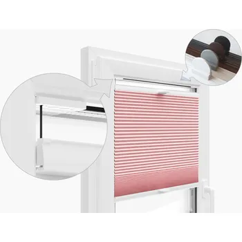 Roleta ZEBRA-SHOP PLISSÉ LUX / ZATEMŇ. DUO / RŮŽOVÁ / PM06 - INVAZE Šířka v cm: 132, INVAZE: 80 - 110