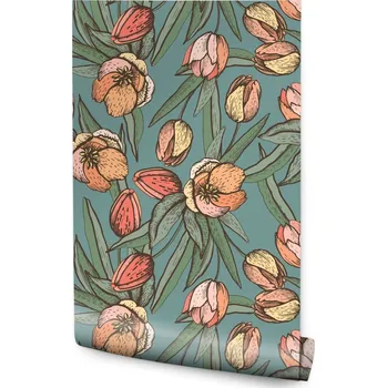 Fototapeta Tapeta do jídelny jarní tulipány květiny listy