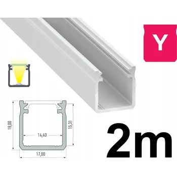 LED páska VYSOKÝ ALU PROFIL PRO LED PÁSKY 18mm TYP Y BÍLÝ 2M
