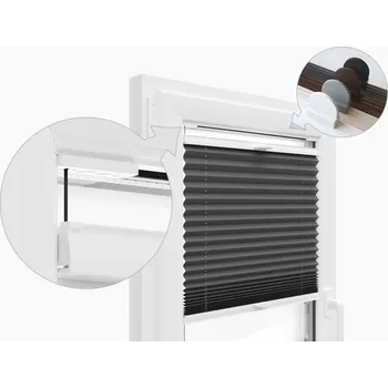 Roleta ZEBRA-SHOP PLISSÉ LUX / ZATEMŇUJÍCÍ / GRAFIT / PX904 - INVAZE Šířka v cm: 26, INVAZE: 80 - 110