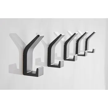 Věšák 5 kusů samolepicí háček na zeď plastový bílý