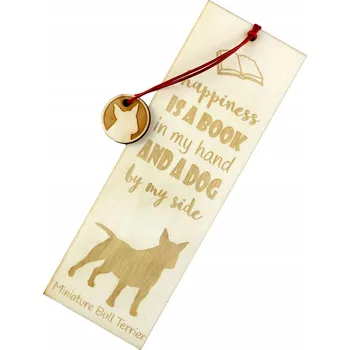 Doplněk ke knize Miniaturní bulteriér - gravírovaná záložka do knihy se psem, jméno psa