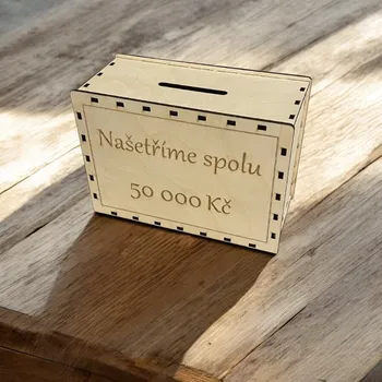 Pokladnička Škrtací kasička Našetříme spolu Hodnota: 20.000,-, Otevírací: Ne +0,-