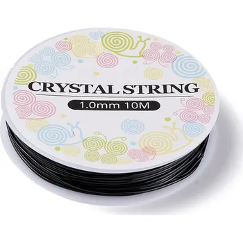 Dětské navlékací korálky Elastomer černý ø 1 mm - návin 10 metrů