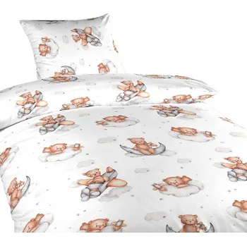 Povlečení Povlečení bavlna do postýlky Teddy bear plane 90x130, 45x60 cm