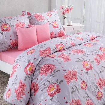 Povlečení decoDoma CHRISTINNE šedé 140 x 200, 70 x 90, 40 x 40 cm zip