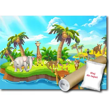 Fototapeta Vliesová fototapeta 254x184 Zvířata na ostrově + lepidlo