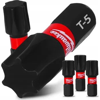 Bit 3x Rázový bit MILWAUKEE TX50 25mm MAGNETICKÝ ŠROUBOVACÍ HROT TORX