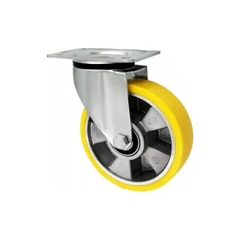 Pojezdové kolečko Hliníkové kolo s polyuretanovou obručí, otočné, průměr 160 mm