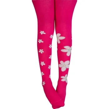 Dívčí oblečení Dívčí vzorované punčocháče GATTA KVĚTY růžové Velikost: 116-122