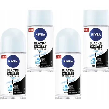 Antiperspirant NIVEA Black&White Invisible Pure roll-on 50 ml 4 ks