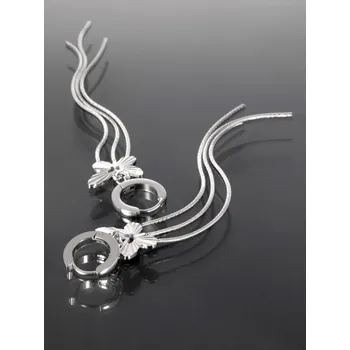 Náušnice Prosperk Kruhové náušnice z chirurgické oceli s přívěsky motýlků stříbrná S4021