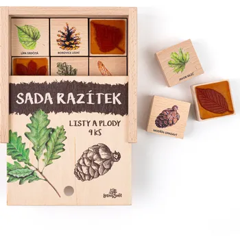 Dětské razítko Lesní svět Dětská razítka 9 kusů - Listy a plody
