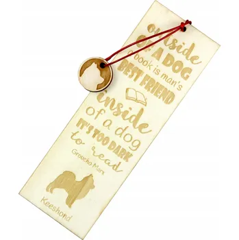 Doplněk ke knize Vlčí špic gravírovaná záložka do knihy se psem, jméno psa