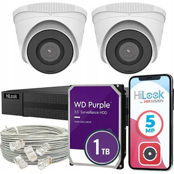 IP kamera IP kopulová kamera (dome) Hikvision IP PoE 2 kamery 5MP s detekcí 5 Mpx