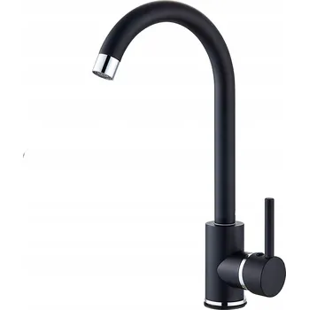 Vodovodní baterie BATERIA KUCHENNA zlewozmywakowa dřezová OTOČNÁ BLACK černá matná 360° stojánková