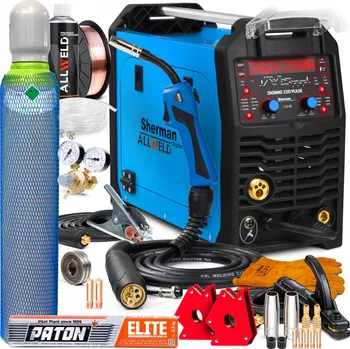 Svářečka INVERTOROVÁ SVÁŘEČKA SHERMAN DIGIMIG 200 PULS MIG MAG MMA TIG 200A 230V ALU