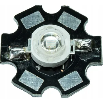 Výkonová LED dioda 3W BRIDGELUX UV 390 - 405nm 45mil, připájená na PCB