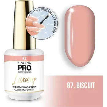 Lak na nehty 87. BISCUIT - Profesionální hybridní lak s konzistencí UV/LED gelu Lux