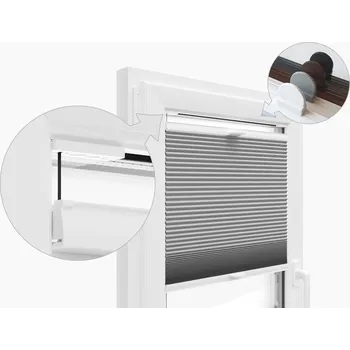 Roleta ZEBRA-SHOP PLISSÉ LUX / ZATEMŇ. DUO / SV. ŠEDÁ / PM04 - INVAZE Šířka v cm: 35, INVAZE: 80 - 110