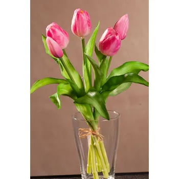 umělá květina Paramit Umělé tulipány v kytici růžové 30 cm - 5 ks