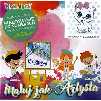 Malování podle čísel na plátno 20 x 20 cm - kotě