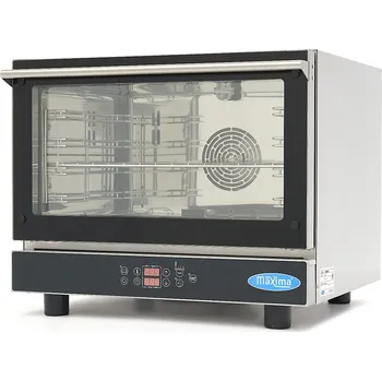 konvektomat Kombinovaná parní Trouba - vhodná pro 4 Zásobníky (1/1 GN / 60 x 40 cm) - Digitální Displej - 400V | Maxima, 08500203