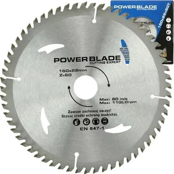 Dílna Kotouč pilový s SK plátky (vidiový), 160x60Tx22mm POWER BLADE
