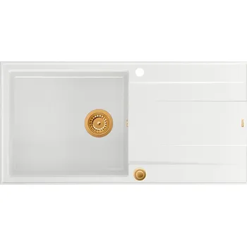 Granitový dřez Jednokomorový granitový dřez Quadron Evan, bílý