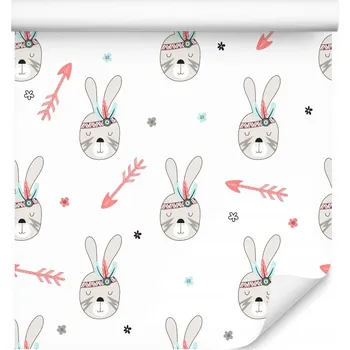 Fototapeta Tapeta do dětského pokoje králíci šípy pírka