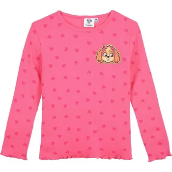 Dívčí tričko Růžové dívčí tričko s dlouhým rukávem Paw Patrol - Skye Velikost: 110