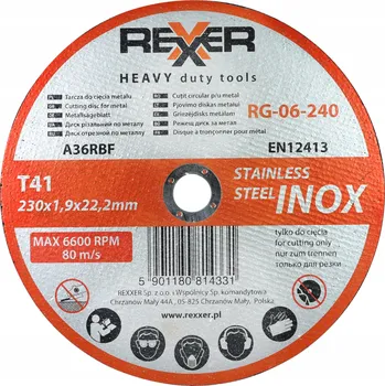 Řezný kotouč Řezací kotouč na kov Rexxer RG-06-240 230 x 22,2 mm